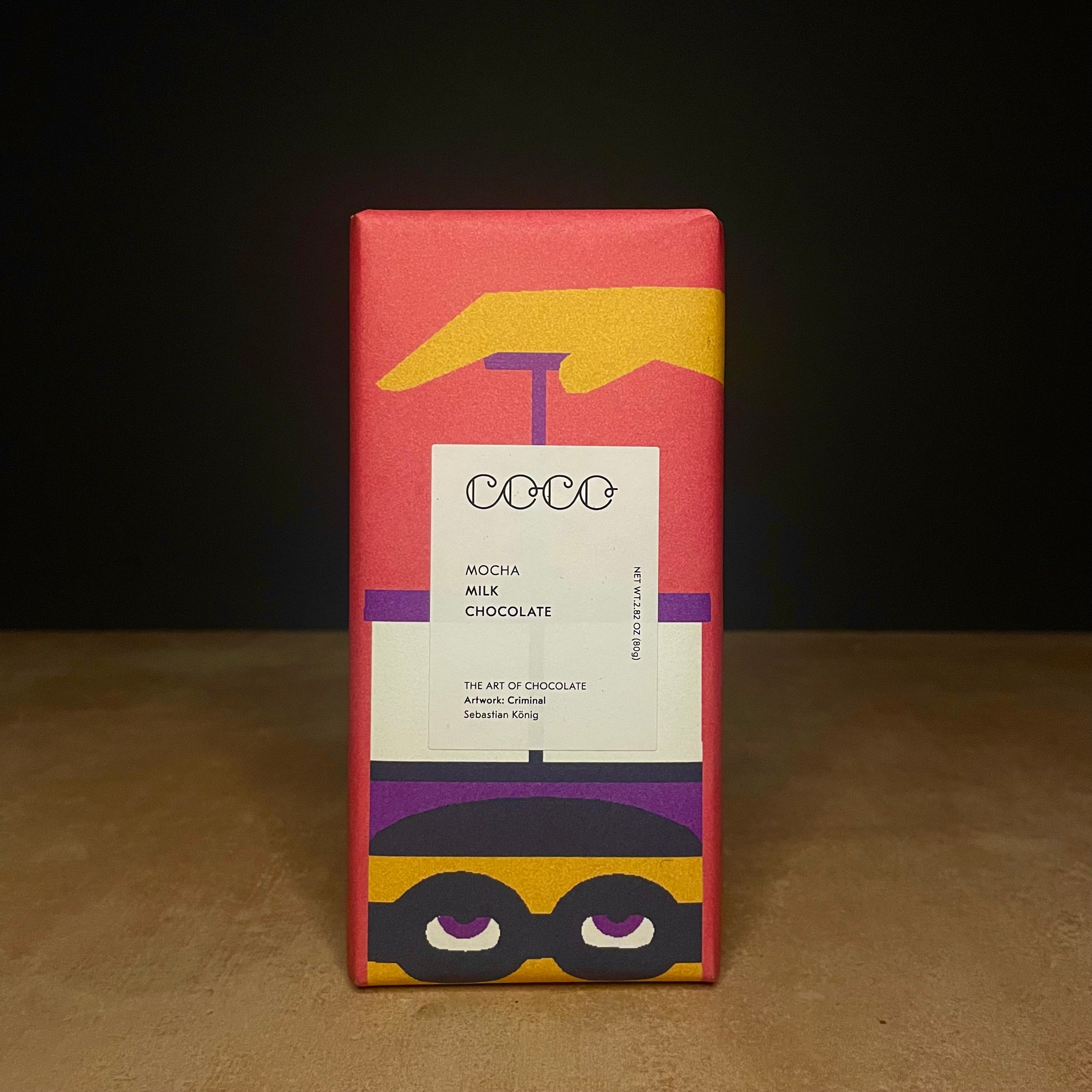 COCO mocha milk chocolate bar, 80g